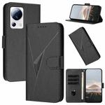 For Xiaomi Civi 2 Triangle Pattern Buckle Clasp Leather Phone Case(Black)