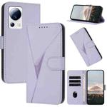 For Xiaomi Civi 2 Triangle Pattern Buckle Clasp Leather Phone Case(Light Purple)