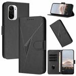 For Xiaomi Poco F3 Triangle Pattern Buckle Clasp Leather Phone Case(Black)