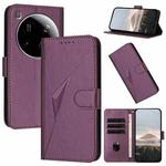 For Xiaomi 15 Ultra Triangle Pattern Buckle Clasp Leather Phone Case(Dark Purple)