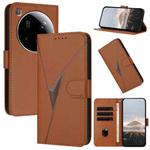 For Xiaomi 15 Ultra Triangle Pattern Buckle Clasp Leather Phone Case(Brown)