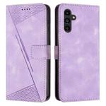 For Samsung Galaxy S25 / S24 5G Dream Triangle Leather Phone Case with Long Lanyard(Purple)