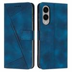 For Samsung Galaxy S25 Edge 5G Dream Triangle Leather Phone Case with Lanyard(Blue)