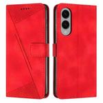 For Samsung Galaxy S25 Edge 5G Dream Triangle Leather Phone Case with Lanyard(Red)
