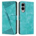 For Samsung Galaxy S25 Edge 5G Dream Triangle Leather Phone Case with Lanyard(Green)