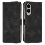For Samsung Galaxy S25 Edge 5G Dream Triangle Leather Phone Case with Lanyard(Black)