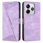 For Redmi Note 14 4G 163.25mm Dream Triangle Leather Phone Case with Long Lanyard(Purple)