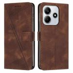 For Redmi Note 14 4G 163.25mm Dream Triangle Leather Phone Case with Long Lanyard(Brown)