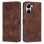 For Redmi Turbo 4 / Xiaomi Poco X7 Pro Dream Triangle Leather Phone Case with Long Lanyard(Brown)