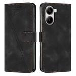 For Redmi Turbo 4 / Xiaomi Poco X7 Pro Dream Triangle Leather Phone Case with Long Lanyard(Black)