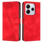 For Redmi Note 14 4G 164.84mm Dream Triangle Leather Phone Case with Long Lanyard(Red)