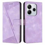 For Redmi Note 14 4G 164.84mm Dream Triangle Leather Phone Case with Long Lanyard(Purple)