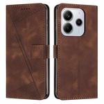 For Redmi Note 14 4G 164.84mm Dream Triangle Leather Phone Case with Long Lanyard(Brown)