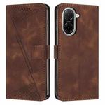 For Redmi A5 4G 171.7mm / Poco C71 Dream Triangle Leather Phone Case with Long Lanyard(Brown)