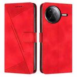 For Redmi K80 / K80 Pro Dream Triangle Leather Phone Case with Long Lanyard(Red)