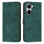 For Redmi Turbo 4 / Xiaomi Poco X7 Pro Skin Feel Stripe Pattern Leather Phone Case with Long Lanyard(Green)