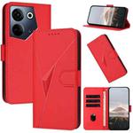 For Tecno Camon 20 / Camon 20 Pro 4G Triangle Pattern Buckle Clasp Leather Phone Case(Red)