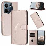 For Tecno Camon 20 / Camon 20 Pro 4G Triangle Pattern Buckle Clasp Leather Phone Case(Rose Gold)