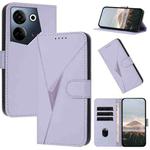 For Tecno Camon 20 / Camon 20 Pro 4G Triangle Pattern Buckle Clasp Leather Phone Case(Light Purple)