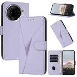 For Tecno Camon 30 Pro Triangle Pattern Buckle Clasp Leather Phone Case(Light Purple)