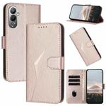 For Tecno Pova 4 Triangle Pattern Buckle Clasp Leather Phone Case(Rose Gold)