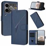 For Tecno Pova 6 Neo Triangle Pattern Buckle Clasp Leather Phone Case(Royal Blue)