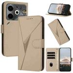 For Tecno Pova 6 Neo Triangle Pattern Buckle Clasp Leather Phone Case(Gold)