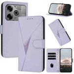 For Tecno Pova 6 / Pova 6 Pro Triangle Pattern Buckle Clasp Leather Phone Case(Light Purple)