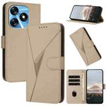 For Tecno Spark 10 4G Triangle Pattern Buckle Clasp Leather Phone Case(Gold)