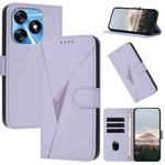 For Tecno Spark 10 4G Triangle Pattern Buckle Clasp Leather Phone Case(Light Purple)