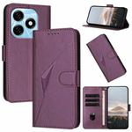 For Tecno Spark 20 Triangle Pattern Buckle Clasp Leather Phone Case(Dark Purple)