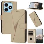 For Tecno Spark 20 Triangle Pattern Buckle Clasp Leather Phone Case(Gold)