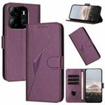 For Tecno Spark Go 2023 Triangle Pattern Buckle Clasp Leather Phone Case(Dark Purple)