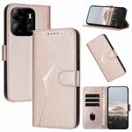 For Tecno Spark Go 2023 Triangle Pattern Buckle Clasp Leather Phone Case(Rose Gold)