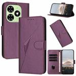 For Tecno Spark Go 2024 Triangle Pattern Buckle Clasp Leather Phone Case(Dark Purple)