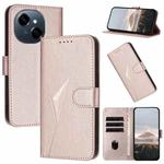 For Tecno Spark Go 2025 Triangle Pattern Buckle Clasp Leather Phone Case(Rose Gold)