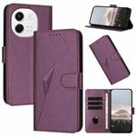 For Tecno Pova 6 Neo 5G / Spark 30 5G Triangle Pattern Buckle Clasp Leather Phone Case(Dark Purple)