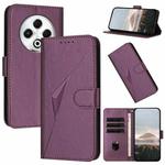 For Tecno Spark 30 4G Triangle Pattern Buckle Clasp Leather Phone Case(Dark Purple)