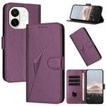 For Tecno Spark 30C 5G / Pop 9 5G Triangle Pattern Buckle Clasp Leather Phone Case(Dark Purple)