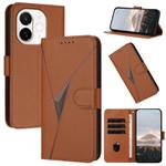 For Tecno Spark 30C 5G / Pop 9 5G Triangle Pattern Buckle Clasp Leather Phone Case(Brown)