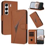 For Tecno Camon 40 Pro 4G Triangle Pattern Buckle Clasp Leather Phone Case(Brown)