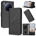 For Tecno Camon 40 Premier Triangle Pattern Buckle Clasp Leather Phone Case(Black)