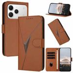 For Tecno Spark 40 4G Triangle Pattern Buckle Clasp Leather Phone Case(Brown)
