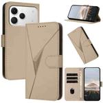 For Tecno Spark 40 4G Triangle Pattern Buckle Clasp Leather Phone Case(Gold)