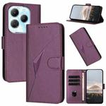 For Infinix Hot 40 Triangle Pattern Buckle Clasp Leather Phone Case(Dark Purple)