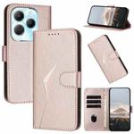 For Infinix Hot 40 Triangle Pattern Buckle Clasp Leather Phone Case(Rose Gold)