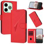 For Infinix Hot 40i Triangle Pattern Buckle Clasp Leather Phone Case(Red)