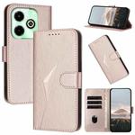 For Infinix Hot 40i Triangle Pattern Buckle Clasp Leather Phone Case(Rose Gold)