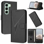 For Infinix Hot 50 4G Triangle Pattern Buckle Clasp Leather Phone Case(Black)