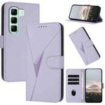 For Infinix Hot 50 4G Triangle Pattern Buckle Clasp Leather Phone Case(Light Purple)